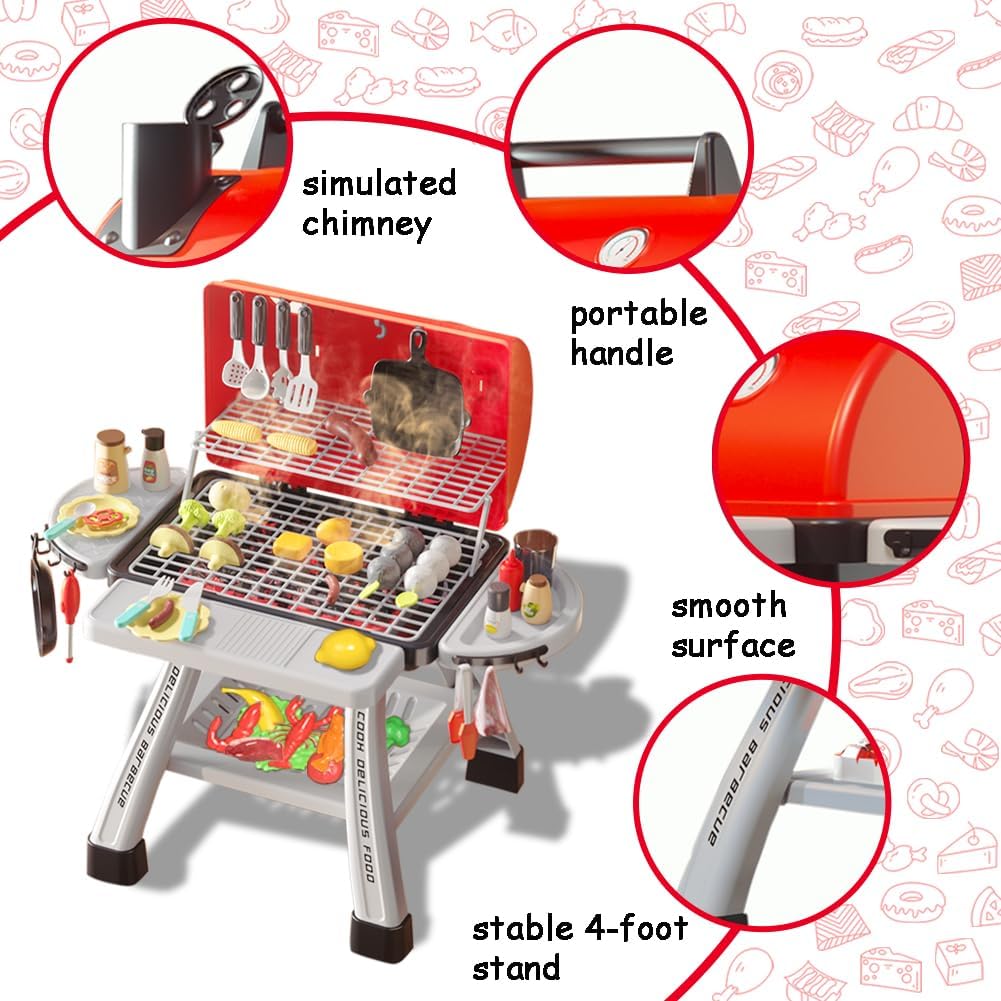 Kids BBQ Grill Playset Play Ki - Camping Cooking With Kids reseña y precio