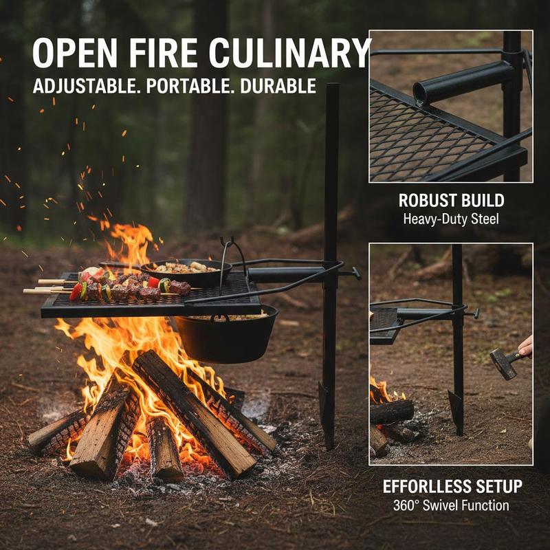 Rotating Cooking Grate 24 Inch - Camping Cooking Open Fire reseña y precio
