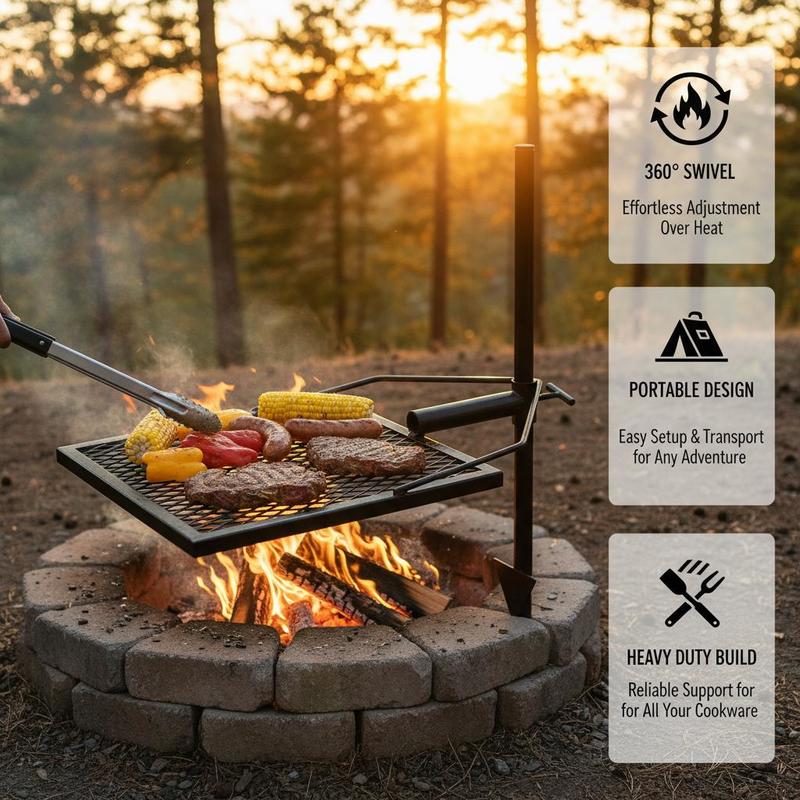 Rotating Cooking Grate 24 Inch - Camping Cooking Open Fire reseña y precio