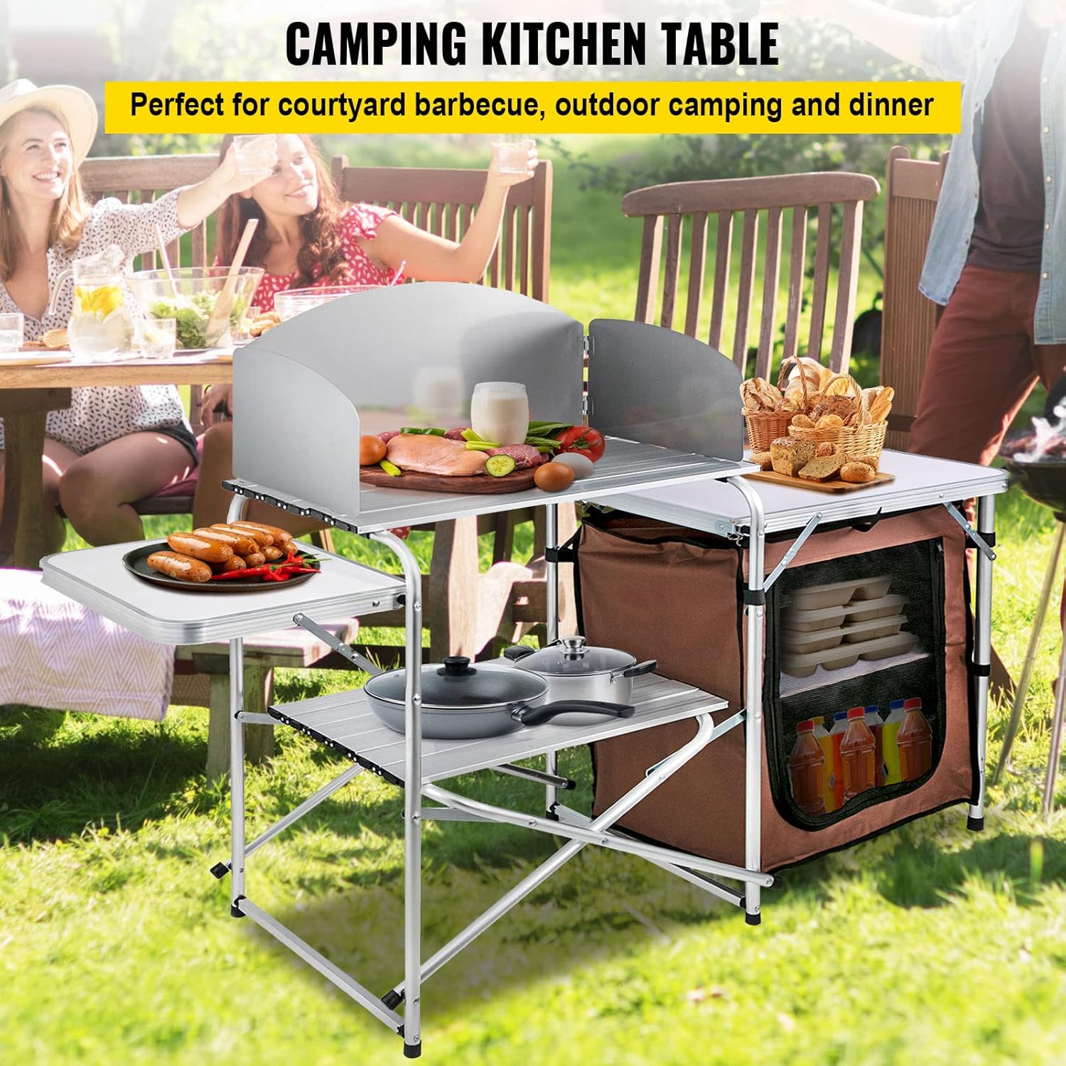 Camping Kitchen Table Aluminum - Camping Cooking Cupboard reseña y precio