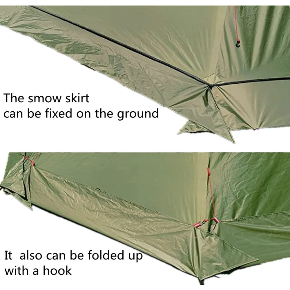 New Pyramid Tent With Snow Ski - Camping Cooking Snow reseña y precio
