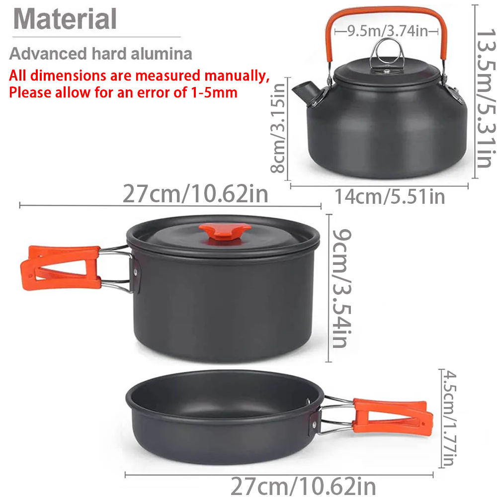 1pcs/1set Camping Cookware Kit - Camping Cooking Gear Set reseña y precio