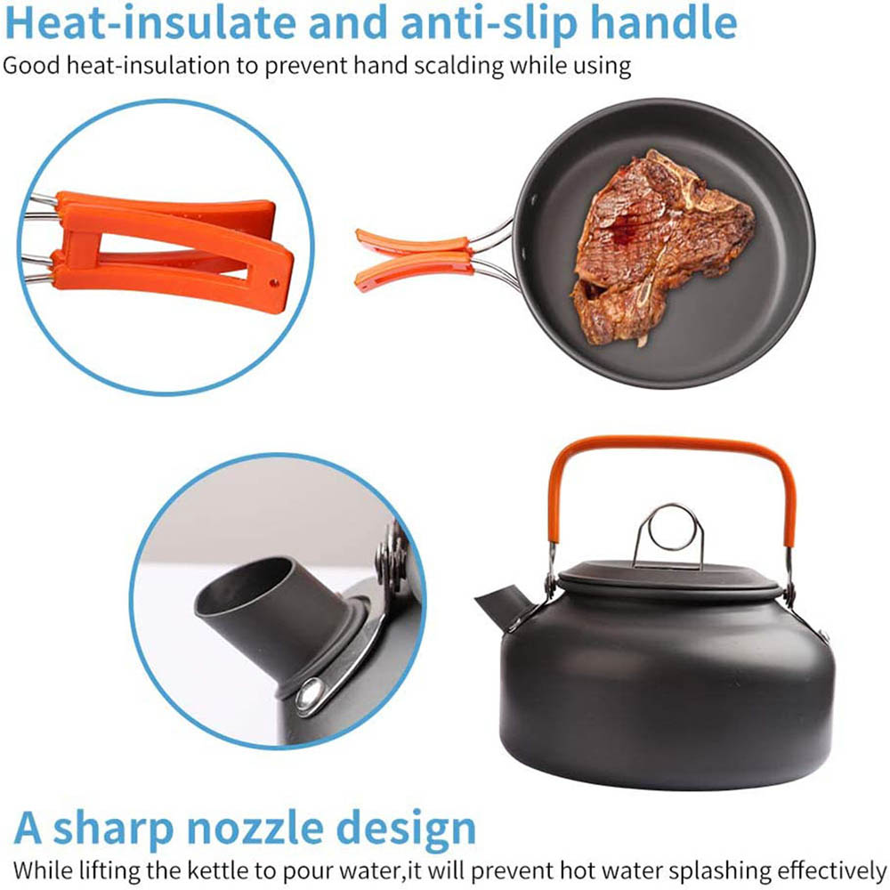 1pcs/1set Camping Cookware Kit - Camping Cooking Gear Set reseña y precio
