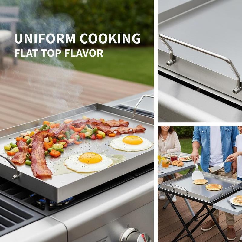 Flat Top Grill Plate 23x16 inc - Camping Cooking Griddle reseña y precio