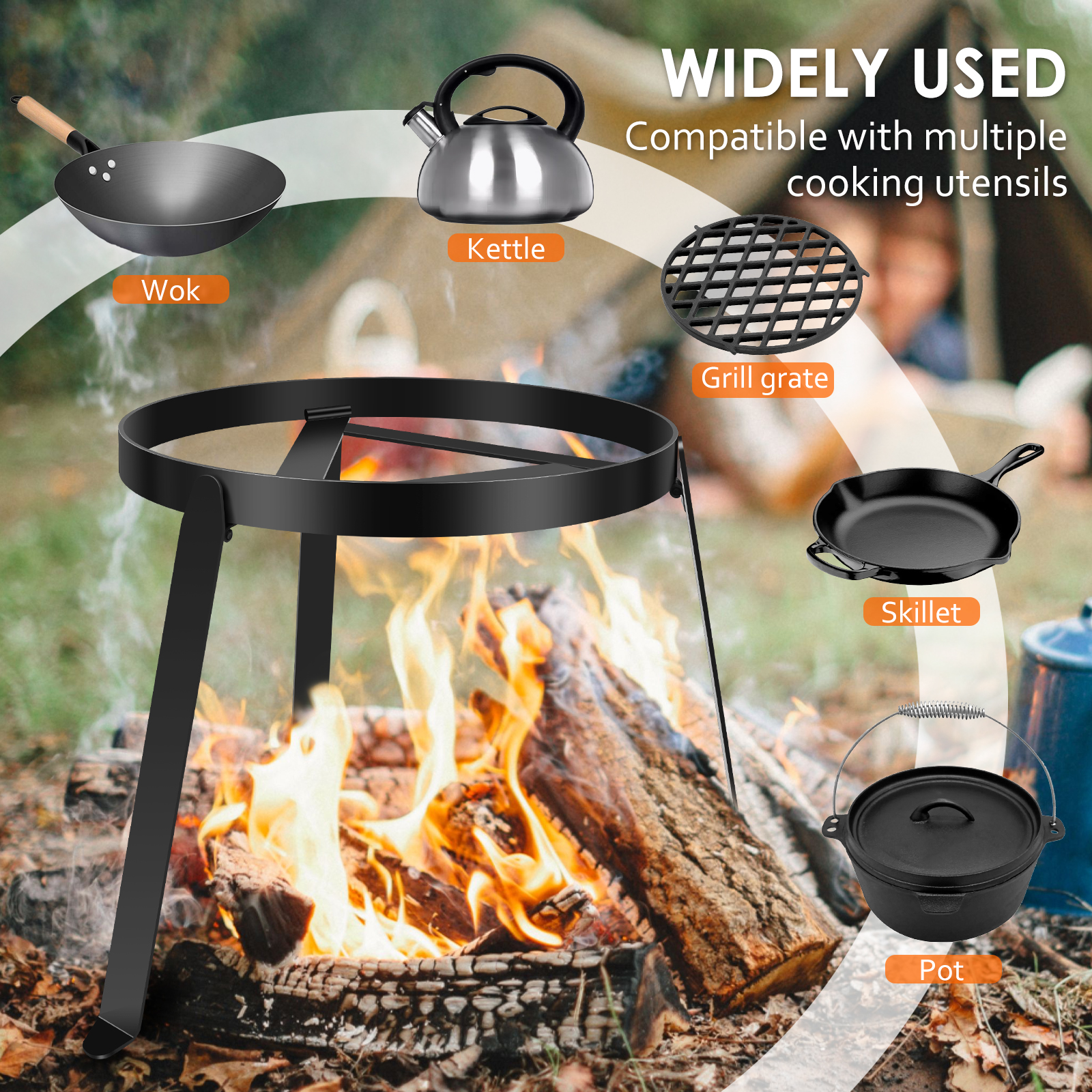 Campfire Tripod for Cooking ,  - Camping Cooking Open Fire reseña y precio