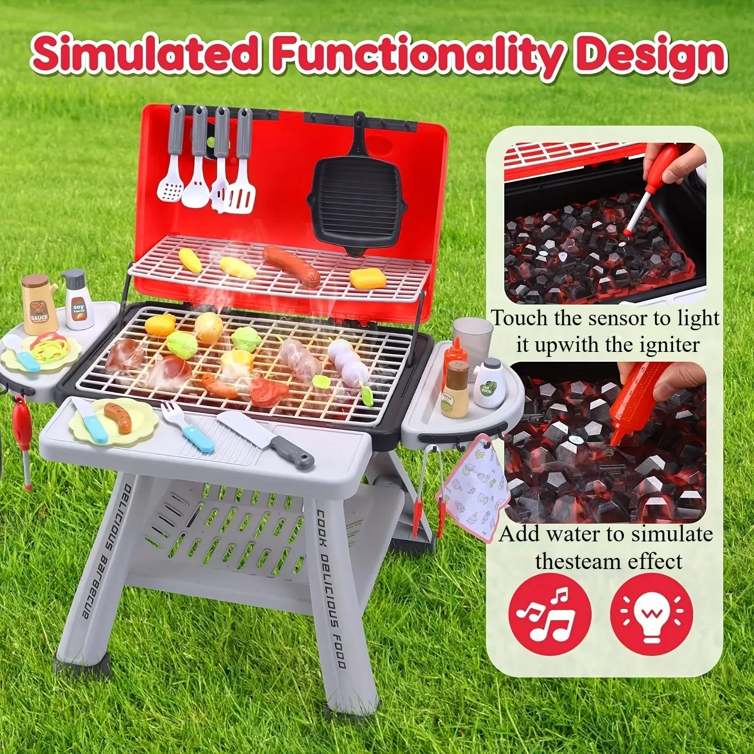 Barbecue Grill Toy Set Kids BB - Camping Cooking With Kids reseña y precio