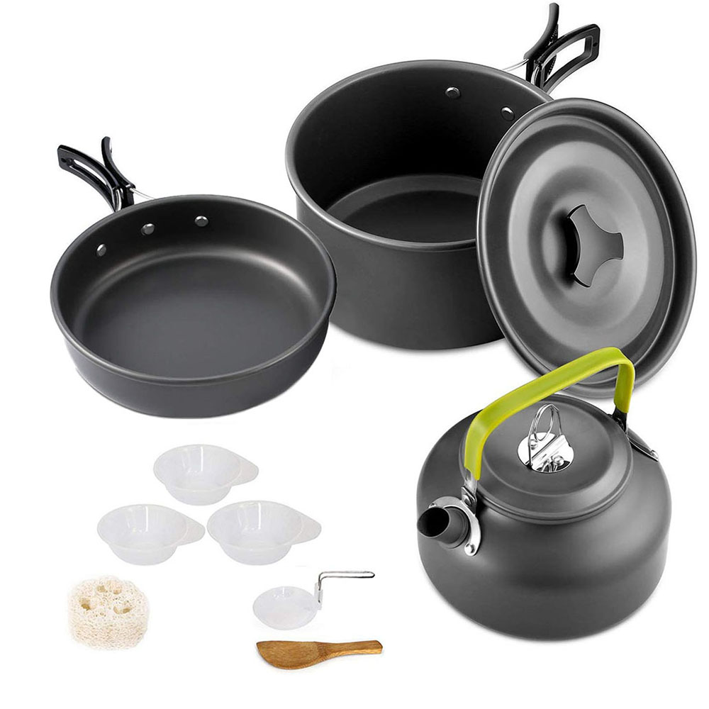Camping Cookware Set Aluminum  - Camping Cooking Set Large reseña y precio