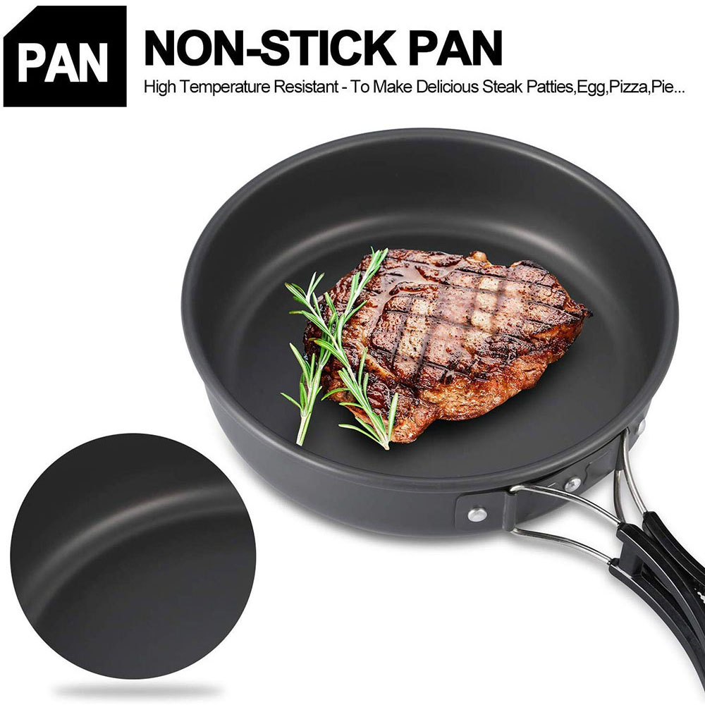 Camping Cookware Set Aluminum  - Camping Cooking Set Large reseña y precio