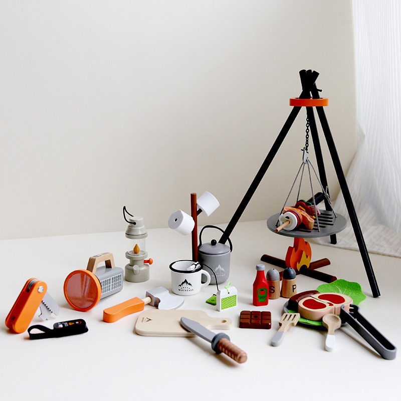 Wooden Camping Pretend Play Se - Camping Cooking With Kids reseña y precio