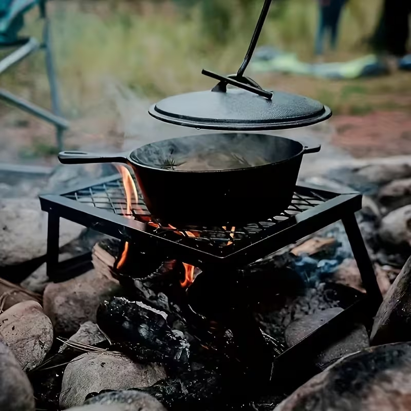 Portable folding barbecue gril - Camping Cooking Open Fire reseña y precio