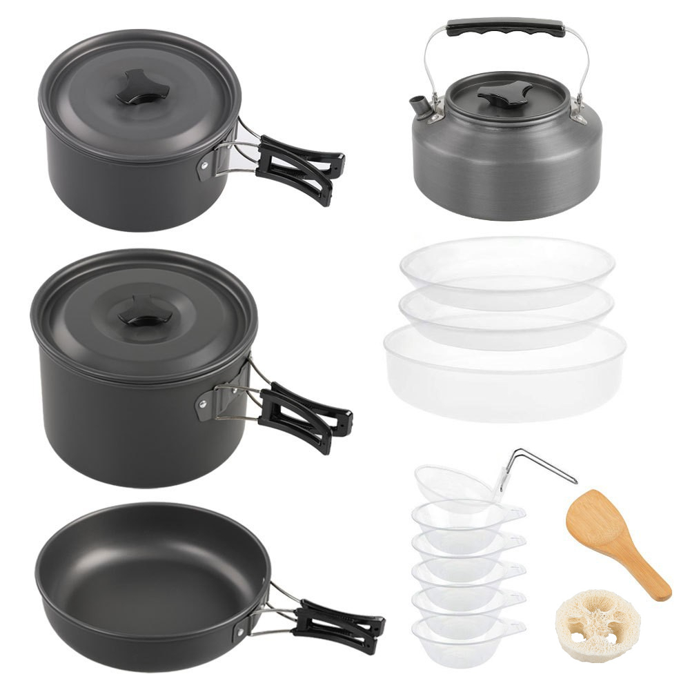 Outdoor large cooking set, 2-4 - Camping Cooking Set Large reseña y precio