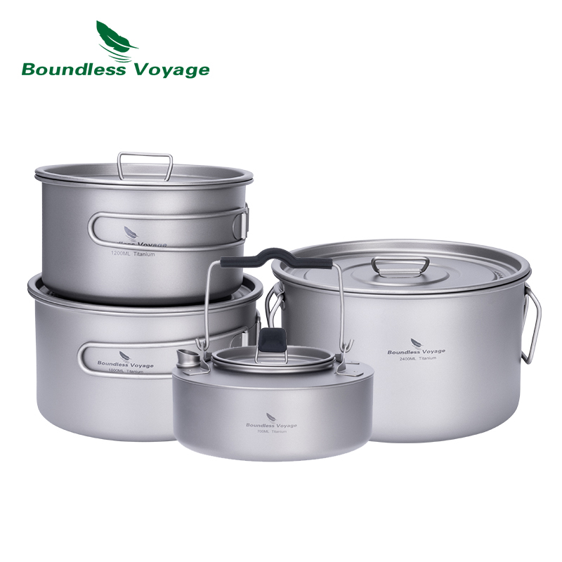 Boundless Voyage Titanium Pot  - Camping Cooking Set Large reseña y precio