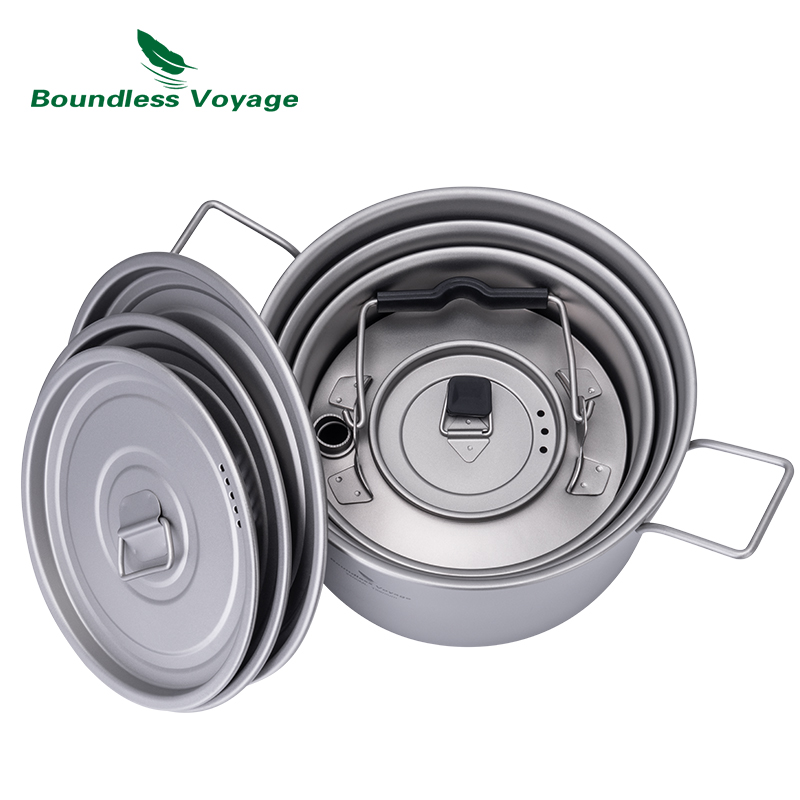 Boundless Voyage Titanium Pot  - Camping Cooking Set Large reseña y precio
