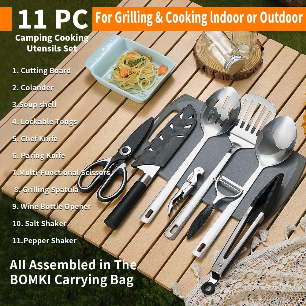 Camping Cooking Utensil Set 10 - Camping Outdoor Cooking Set reseña y precio