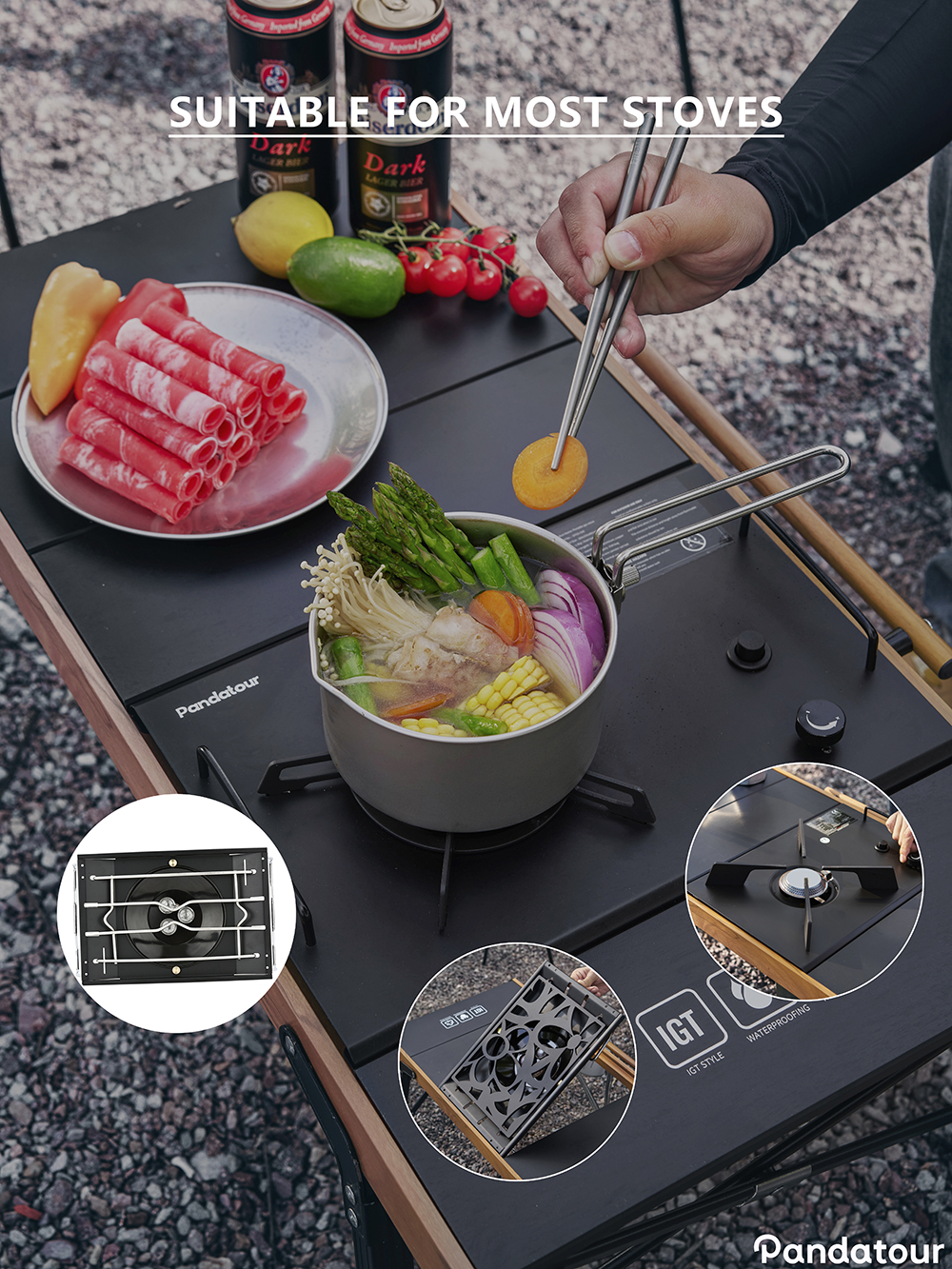 Pandatour IGT Camping Table Fo - Camping Cooking Set Large reseña y precio