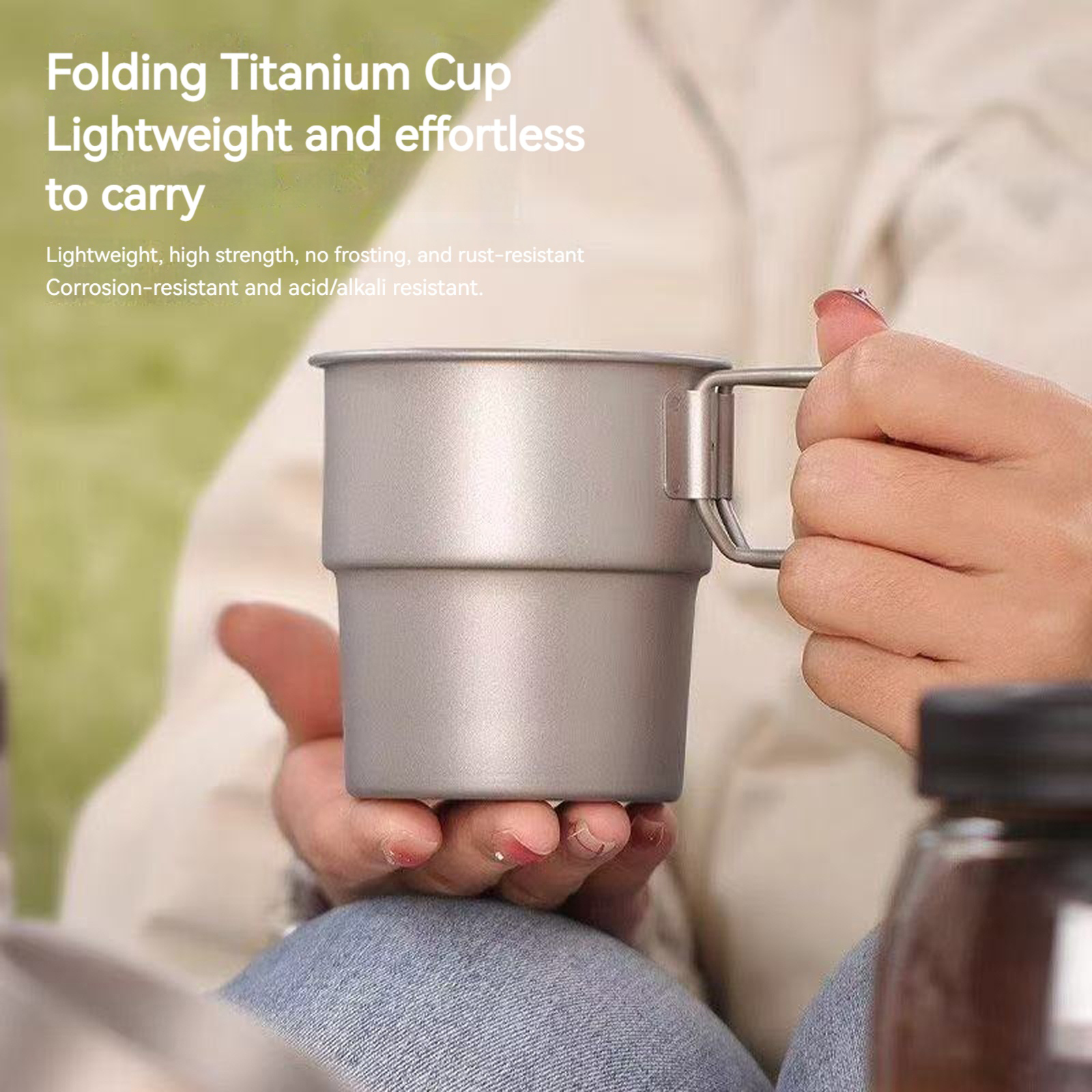 Titanium Coffee Mug with Folda - Camping Cooking Open Fire reseña y precio