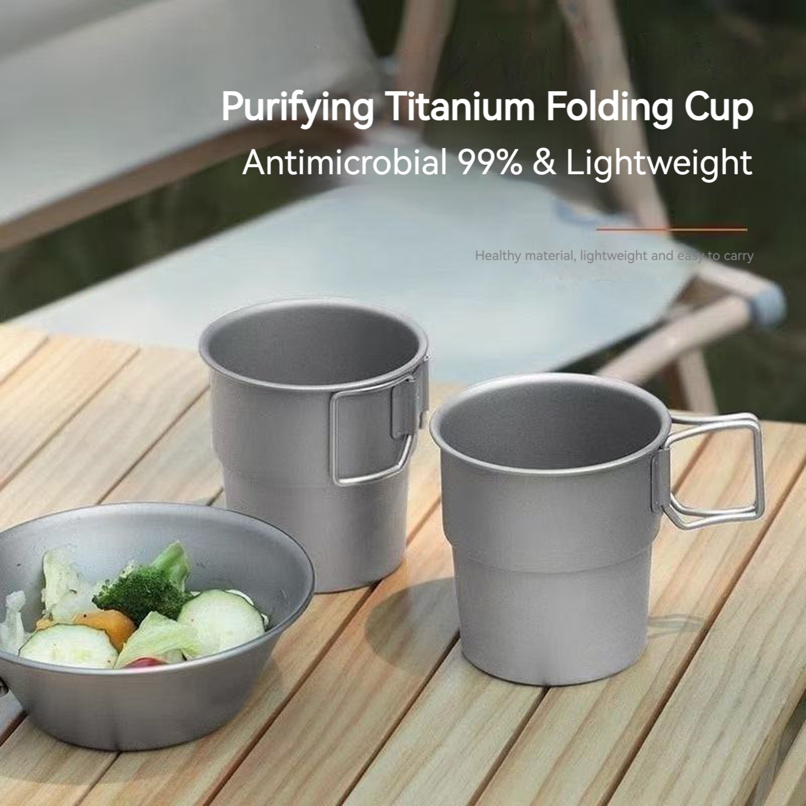 Titanium Coffee Mug with Folda - Camping Cooking Open Fire reseña y precio