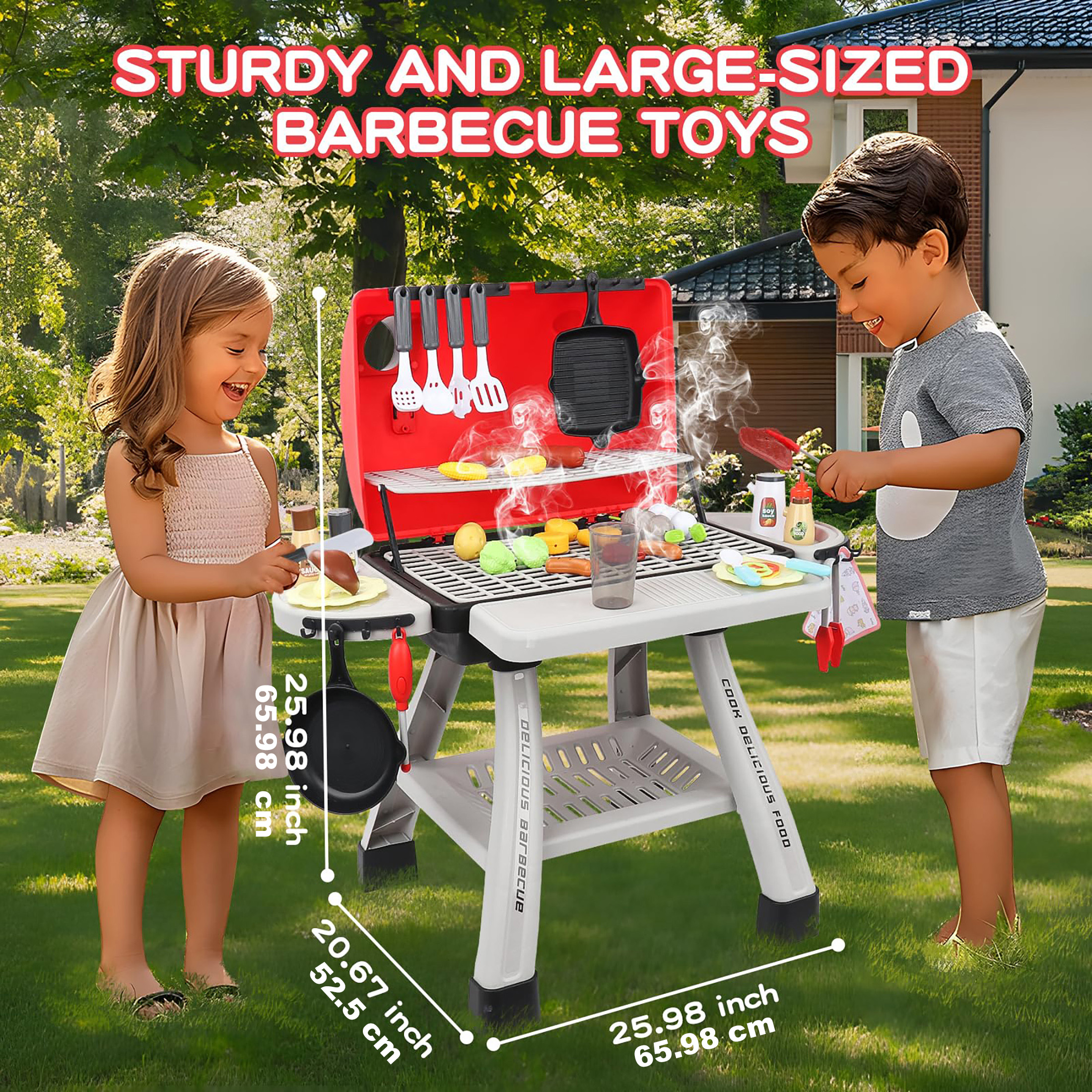 Kids BBQ Grill Playset Play Ki - Camping Cooking With Kids reseña y precio