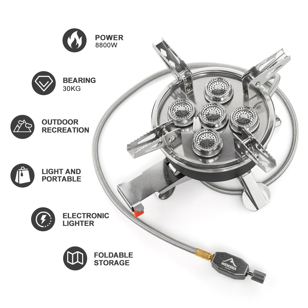 Widesea Camping 5in1 Gas Stove - Camping Cooking Plate reseña y precio