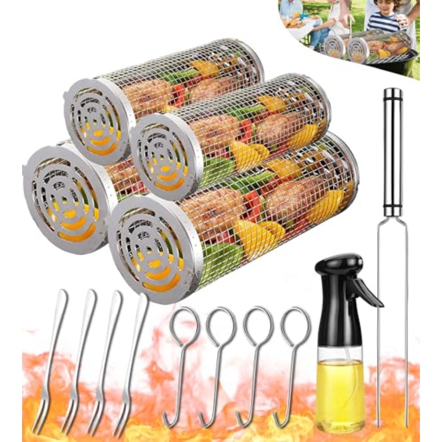 Outdoor Grilling Baskets Grill - Camping Outdoor Cooking Set reseña y precio
