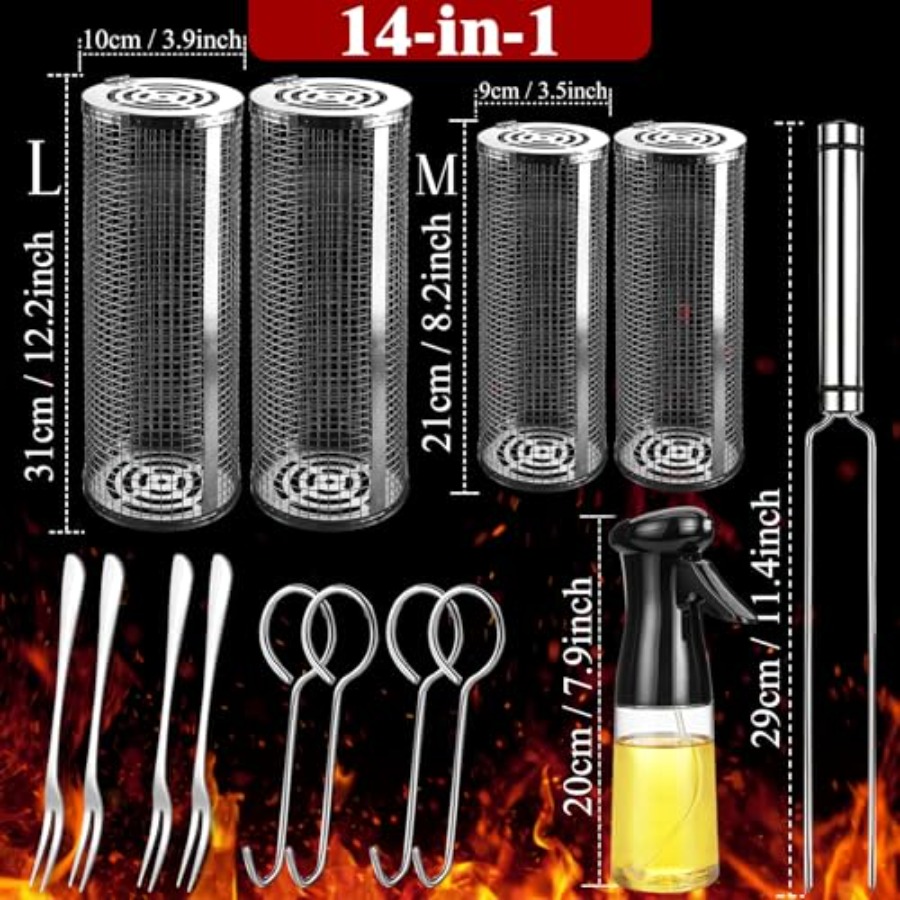 Outdoor Grilling Baskets Grill - Camping Outdoor Cooking Set reseña y precio