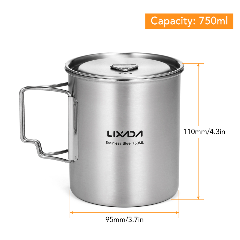 Lixada 750ml Cup Outdoor Stain - Camping Cooking Gear Set reseña y precio