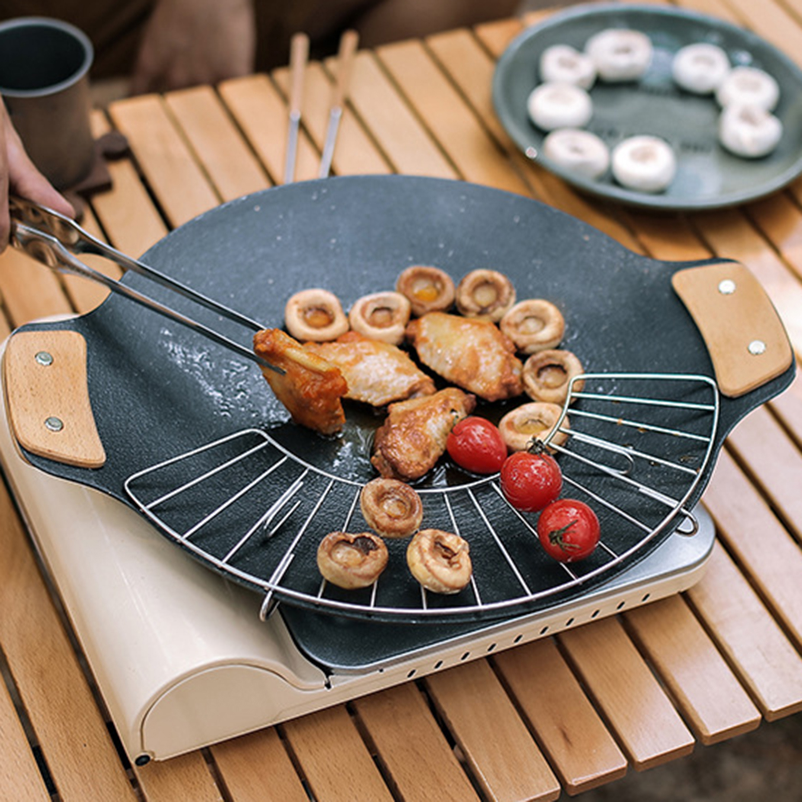 Solid Wood Barbecue Pan Heat R - Camping Cooking Cupboard reseña y precio
