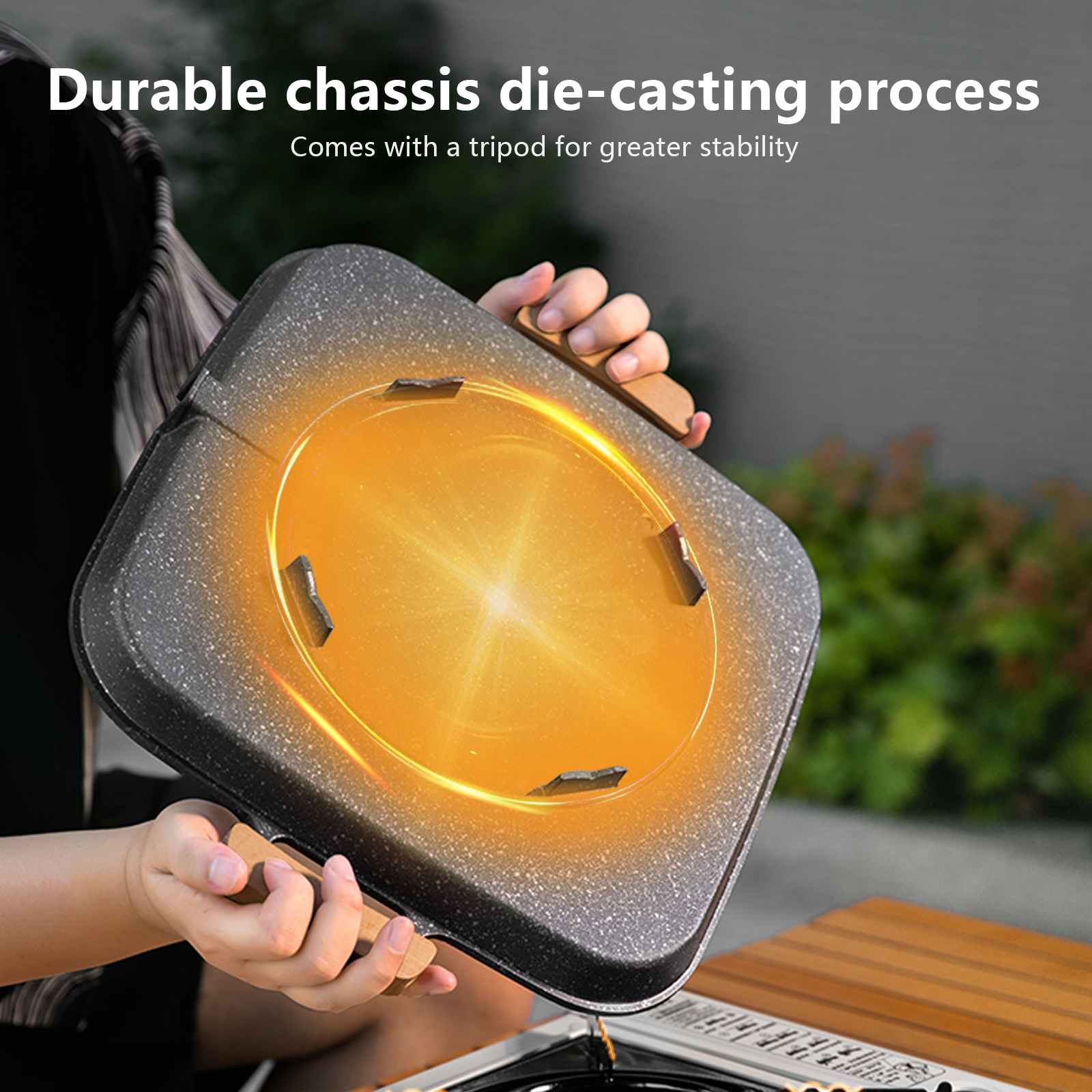 BISINNA Square BBQ Grill Pan N - Camping Cooking Plate reseña y precio