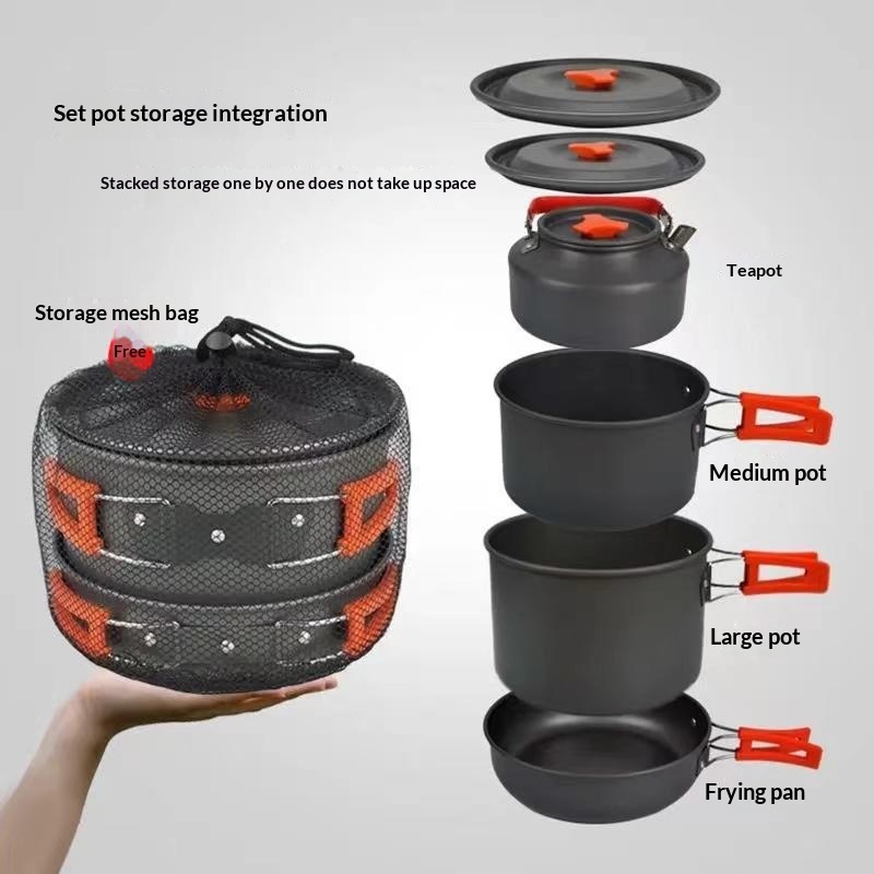 Portable Aluminum Camping Cook - Camping Cooking Set Large reseña y precio