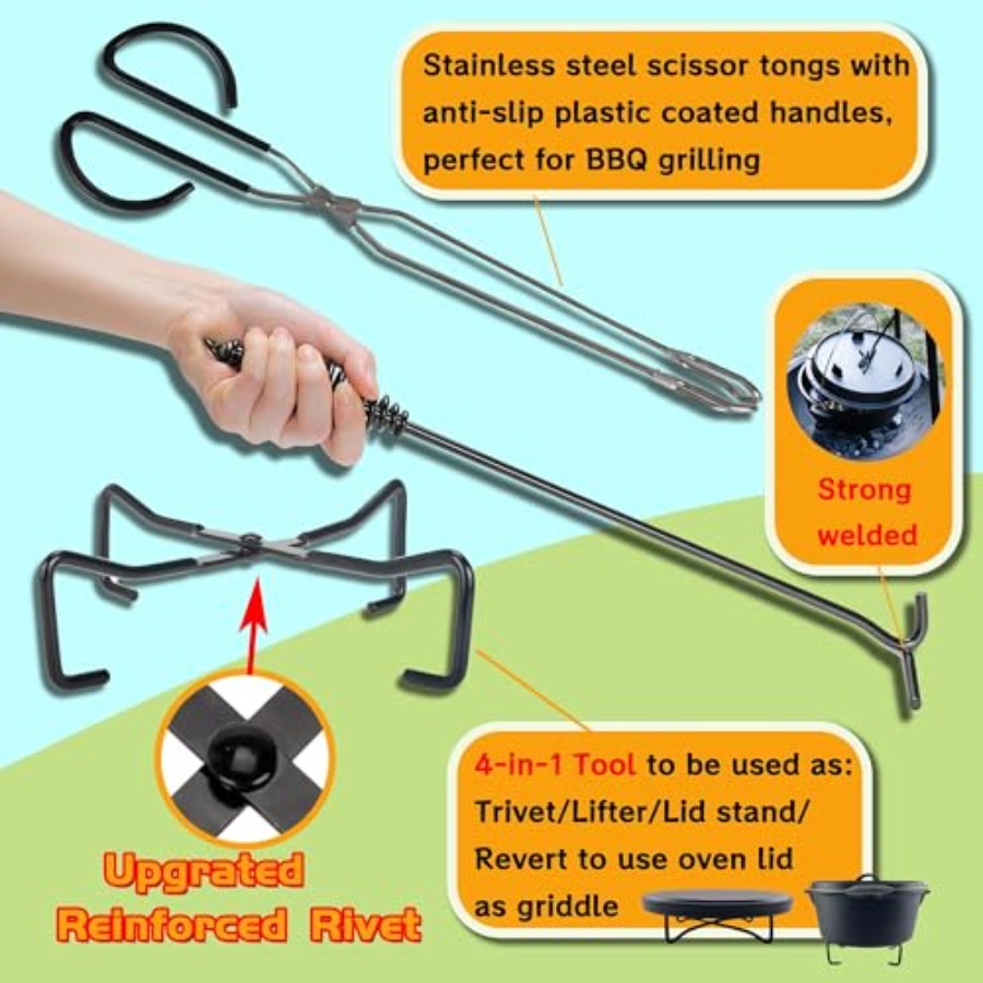 6-in-1 Dutch Oven Camping Acco - Camping Cooking Dutch Oven reseña y precio