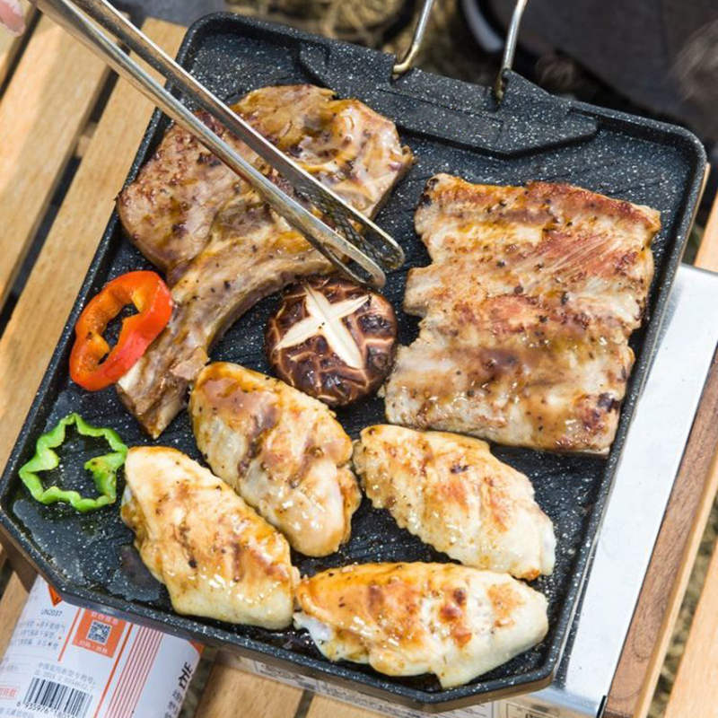 Outdoor camping barbecue pan H - Camping Cooking Plate reseña y precio