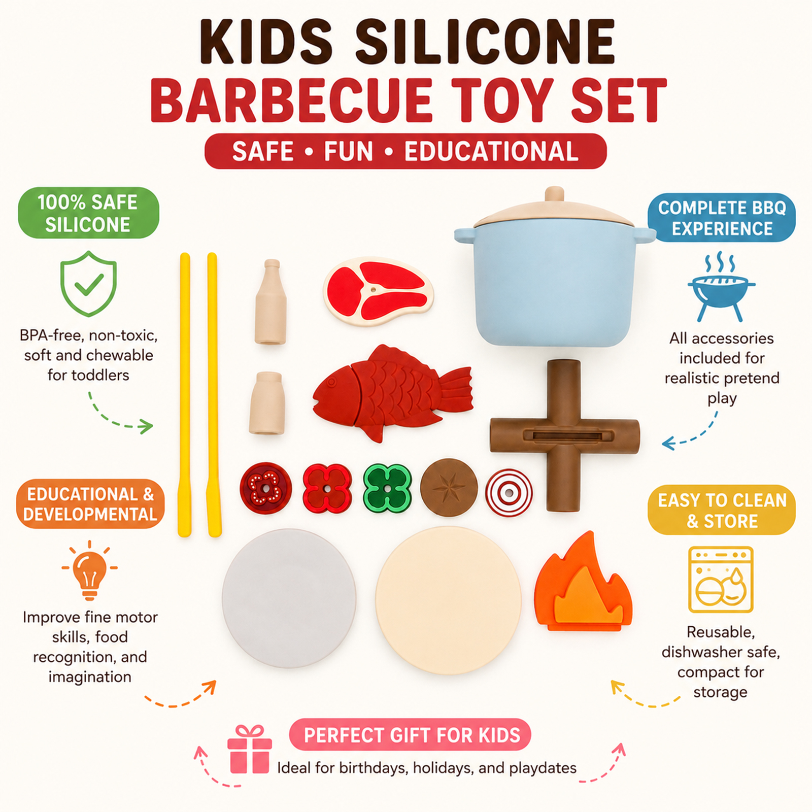 Silicone Kids Camping Toy Set, - Camping Cooking With Kids reseña y precio