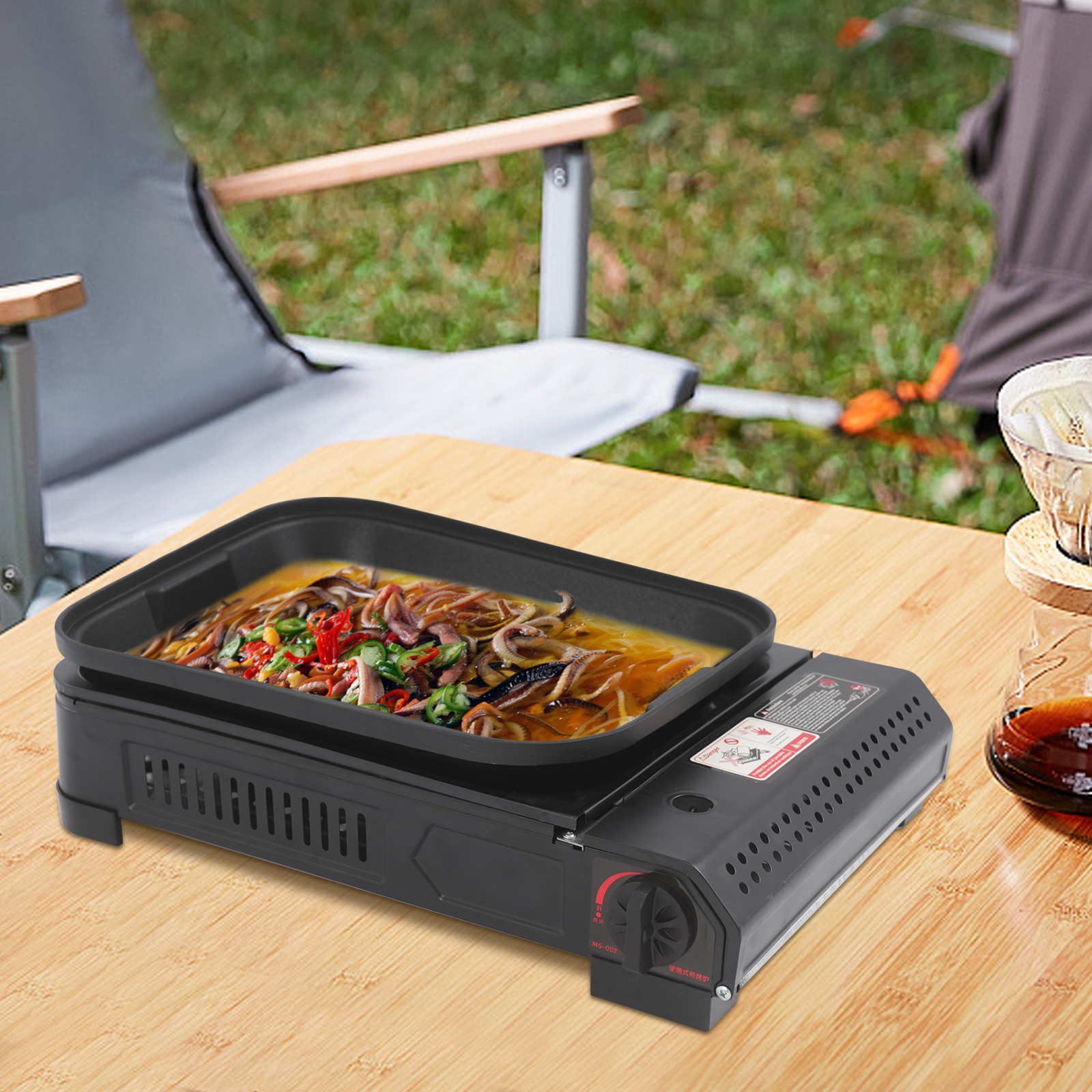 2.1KW Portable Camping Grill G - Camping Cooking Cupboard reseña y precio