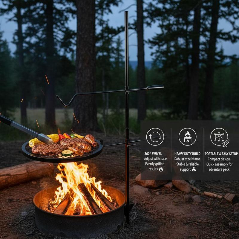 Rotating Cooking Grate 24x24 I - Camping Cooking Open Fire reseña y precio