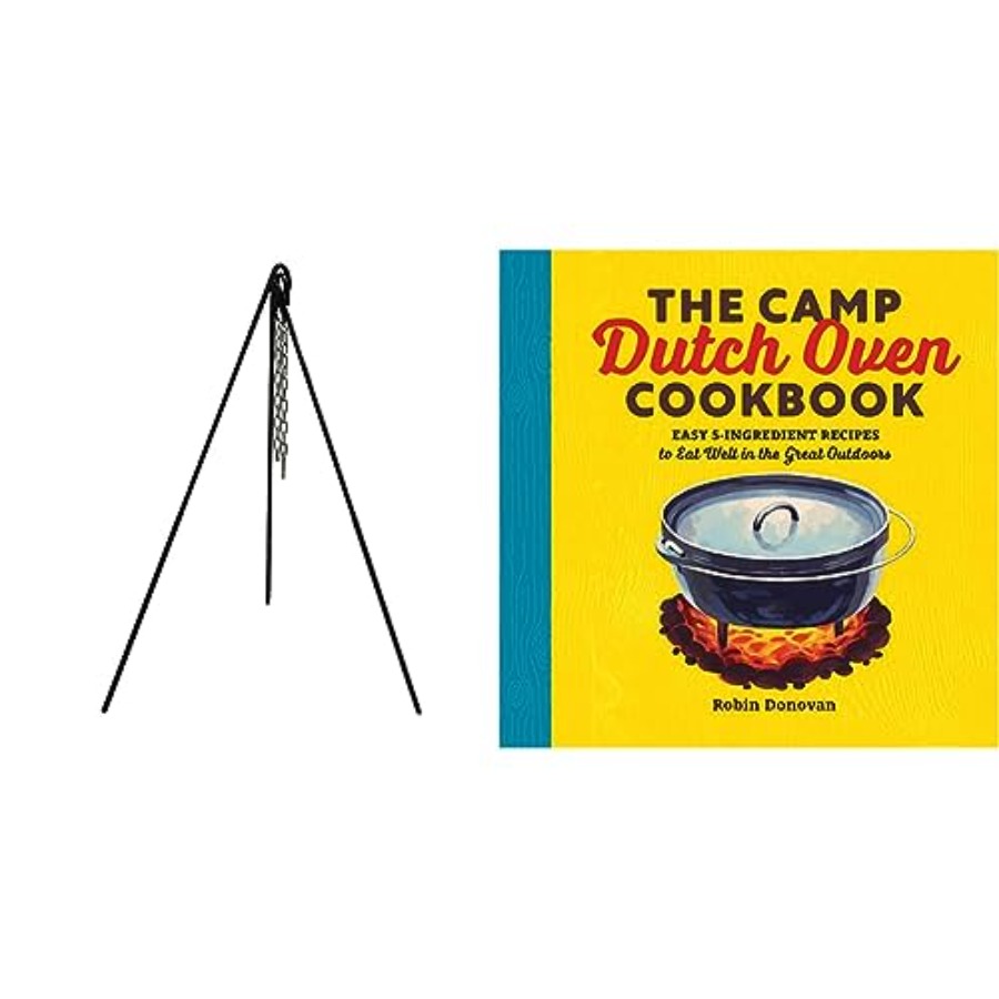 Heavy-Duty Steel Cooking Tripo - Camping Cooking Dutch Oven reseña y precio
