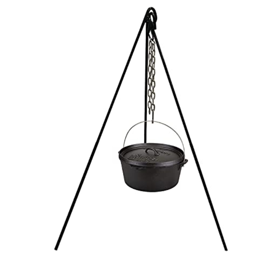 Heavy-Duty Steel Cooking Tripo - Camping Cooking Dutch Oven reseña y precio