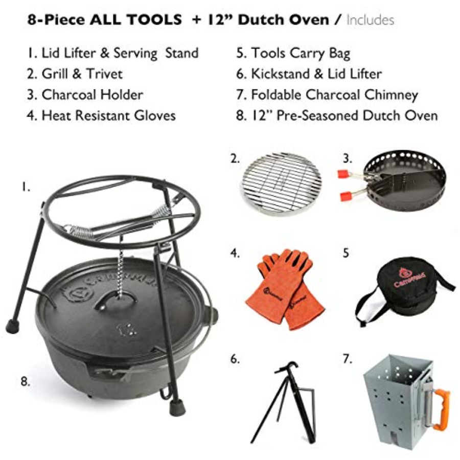 Outdoor Cooking Set - Dutch Ov - Camping Cooking Dutch Oven reseña y precio