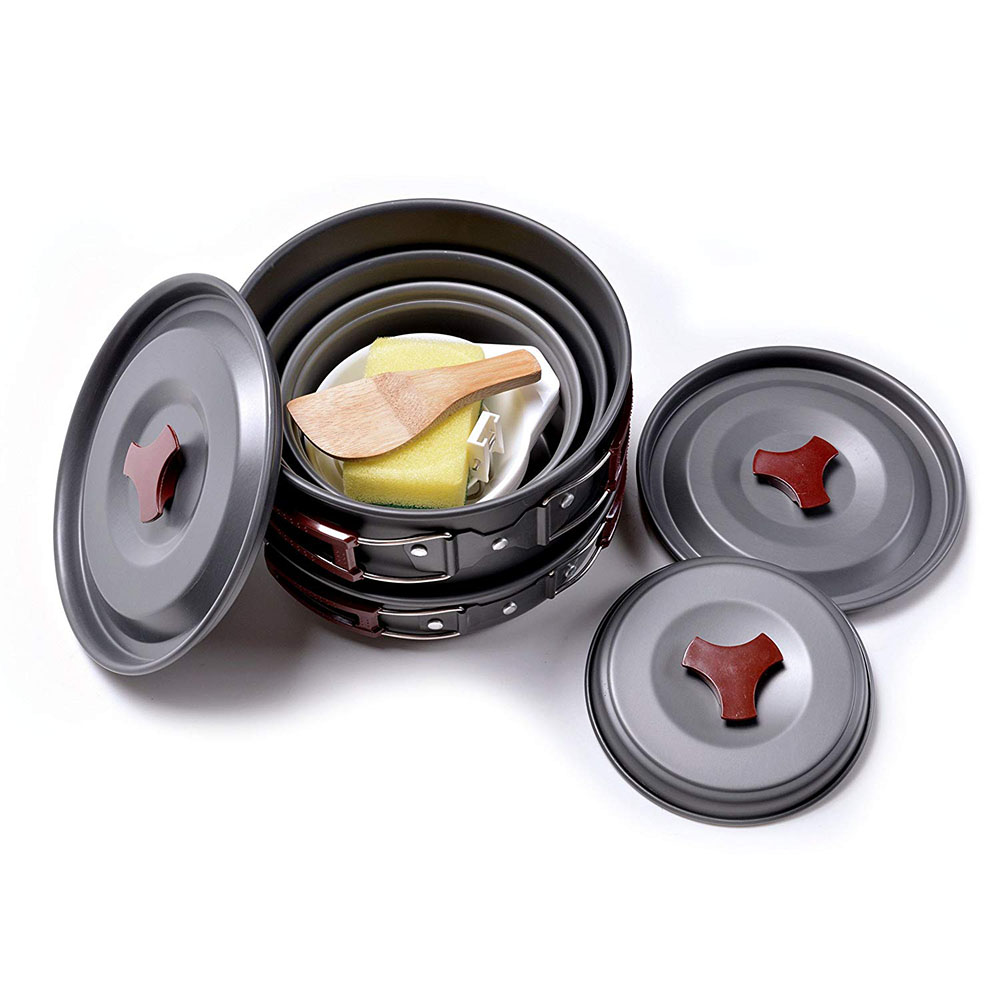Outdoor Camping Cookware Kit N - Camping Cooking Pots And Pans Set reseña y precio