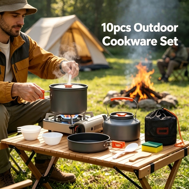 Camping Cookware Set Outdoor P - Camping Cooking Pots And Pans Set reseña y precio