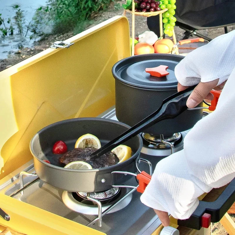 Camping Cookware Set Outdoor P - Camping Cooking Pots And Pans Set reseña y precio