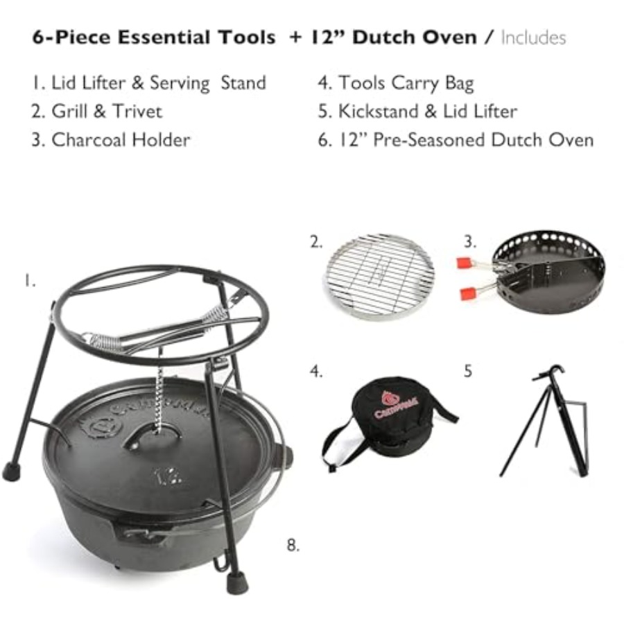 Outdoor Cooking Set - Dutch Ov - Camping Cooking Dutch Oven reseña y precio