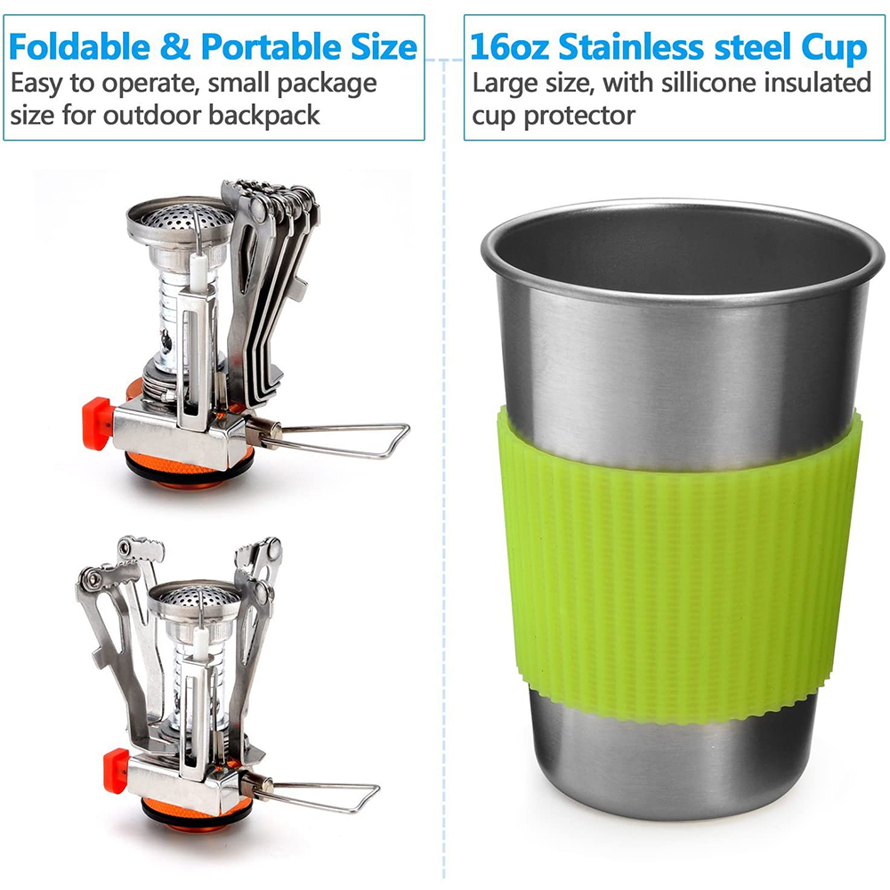 Camping Cookware Kit with Stov - Camping Cooking Organizer reseña y precio