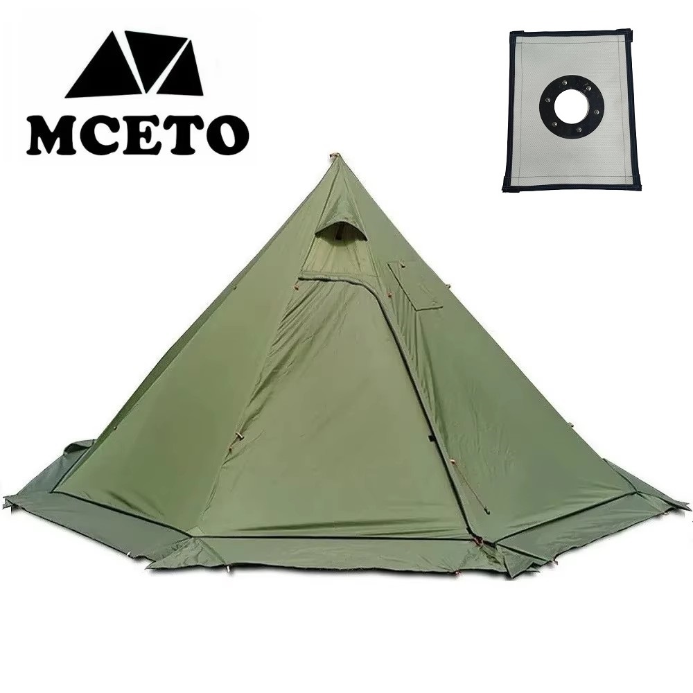 New Pyramid Tent With Snow Ski - Camping Cooking Snow reseña y precio