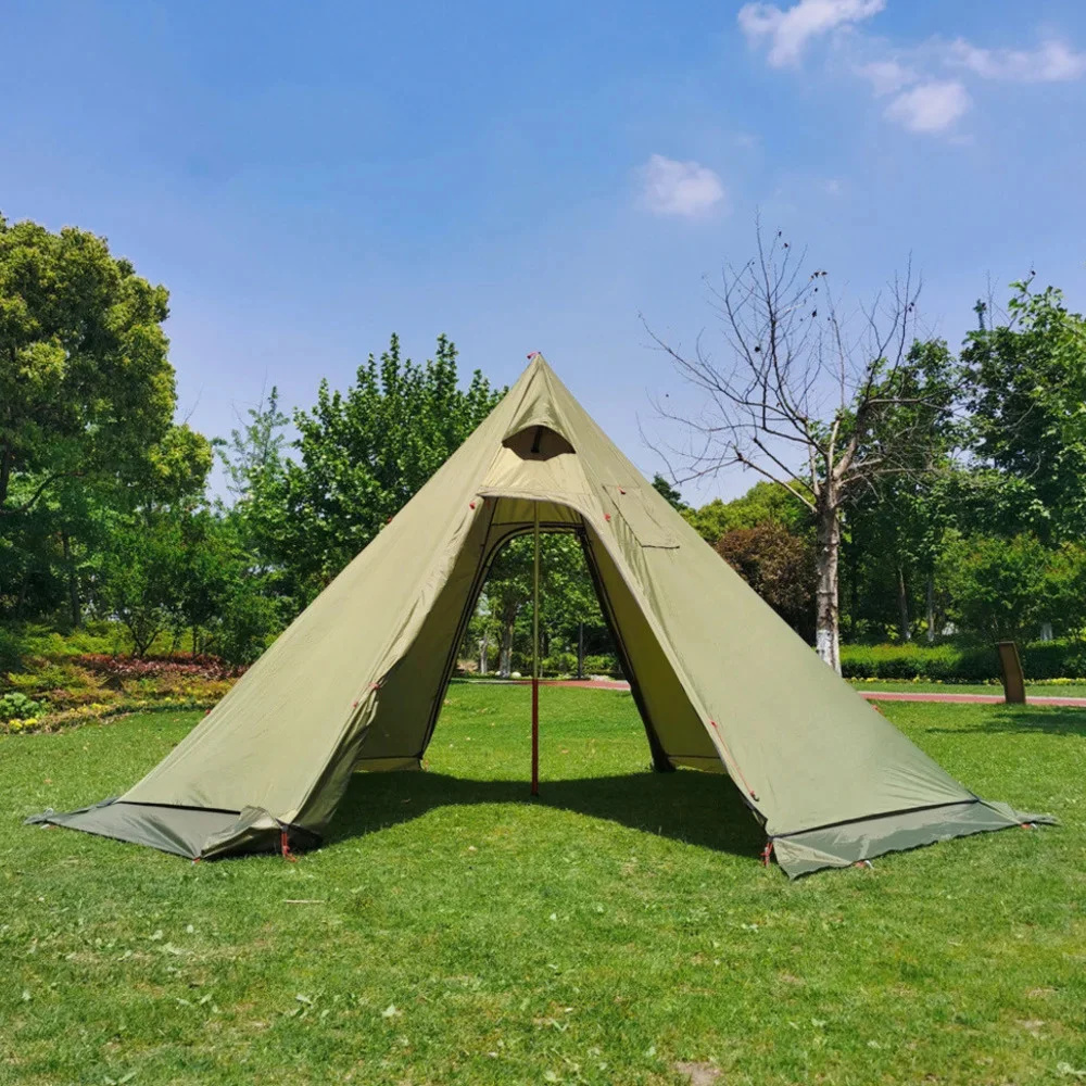 New Pyramid Tent With Snow Ski - Camping Cooking Snow reseña y precio