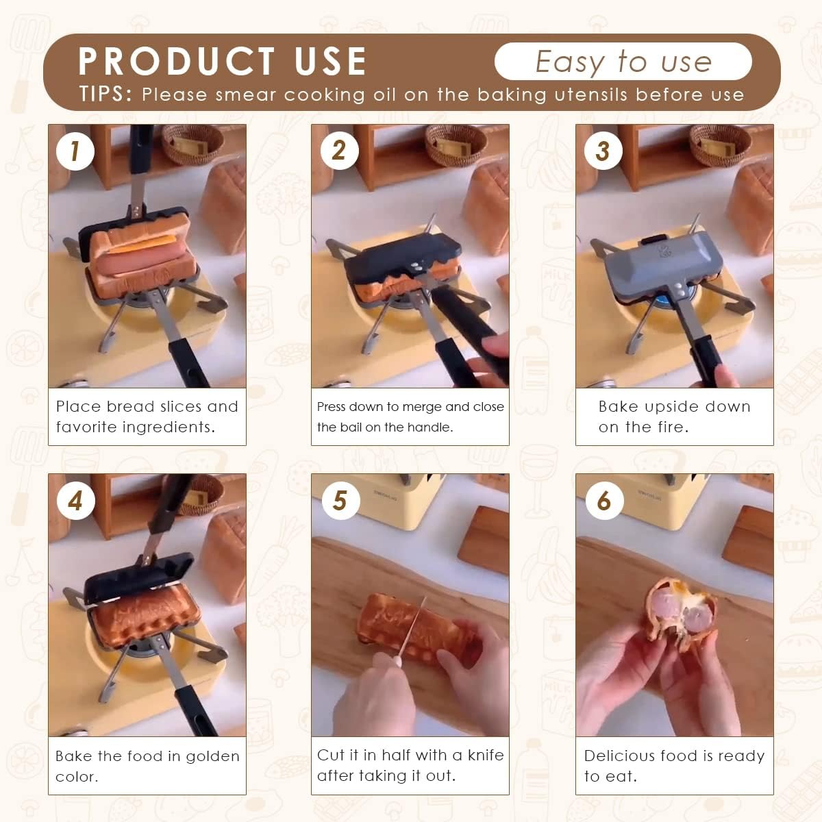 1pcs Sandwich Maker – Stove To - Camping Cooking Cupboard reseña y precio