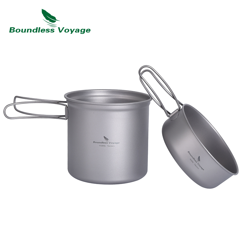 Boundless Voyage Titanium Pot  - Camping Cooking Pots And Pans Set reseña y precio