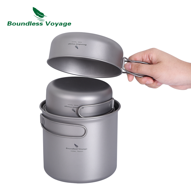 Boundless Voyage Titanium Pot  - Camping Cooking Pots And Pans Set reseña y precio
