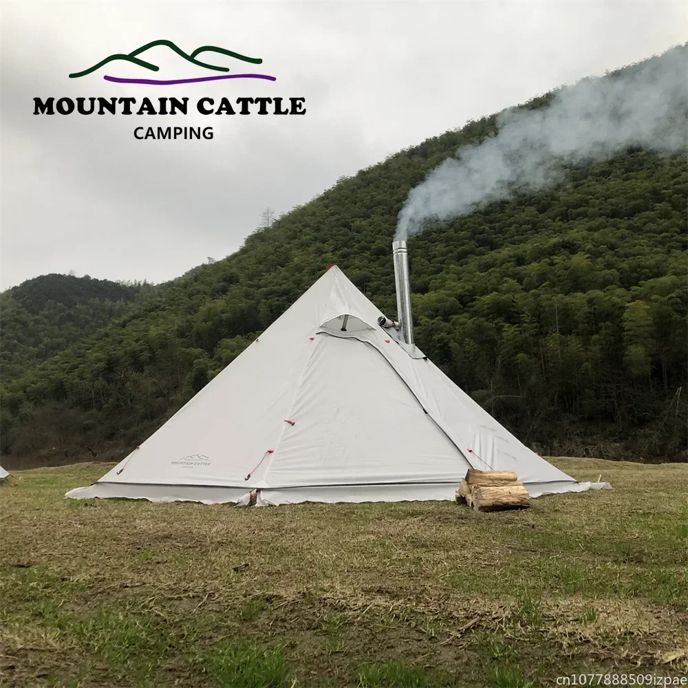 hot Pyramid Tent With Snow Ski - Camping Cooking Snow reseña y precio